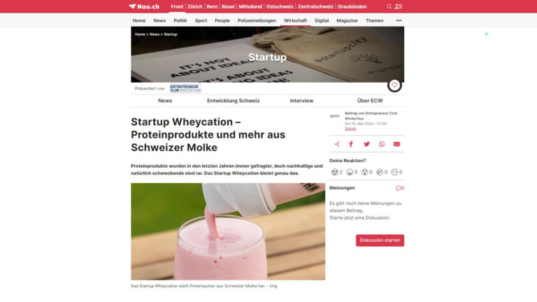 Artikel über Wheycation auf nau.ch